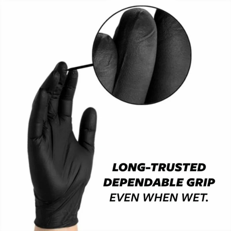 100 Gants Nitrile / Vinyle Noirs