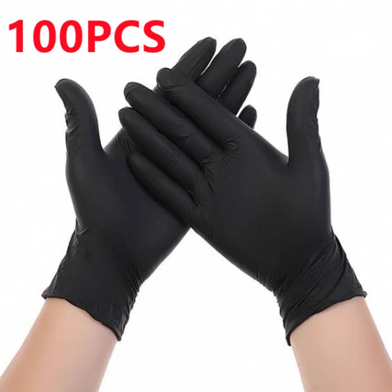 100 Gants Nitrile / Vinyle Noirs