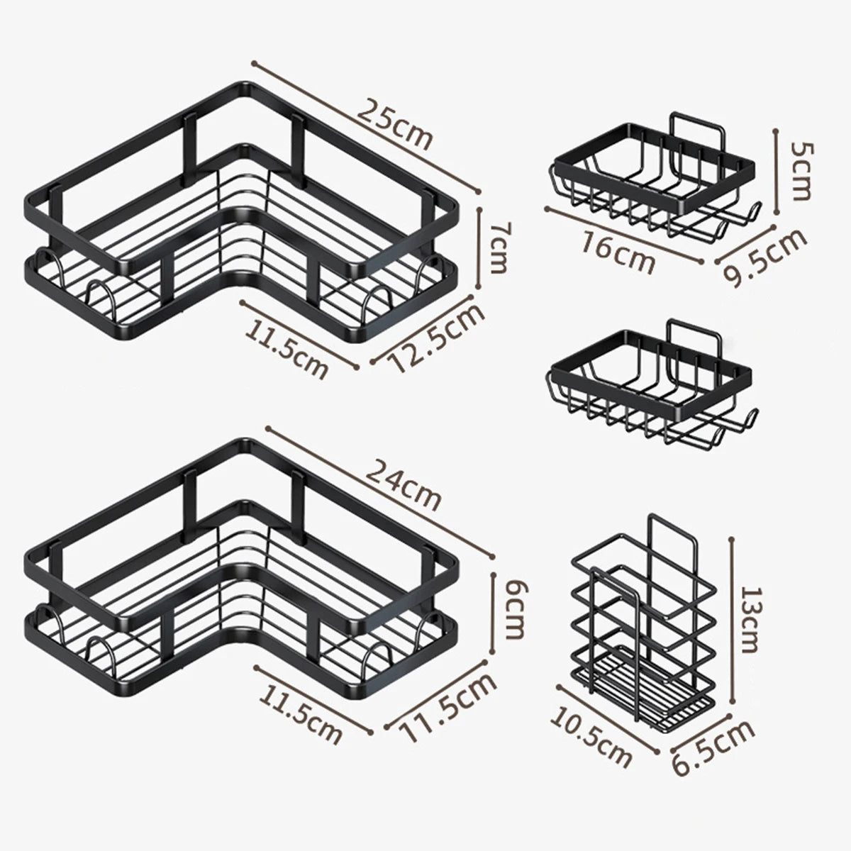 Ensemble Etagères de Rangement pour Salle de Bain 5pcs