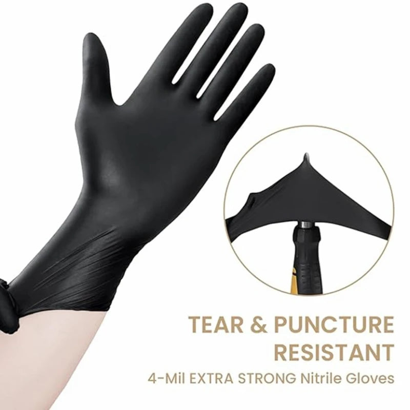 100 Gants Nitrile / Vinyle Noirs